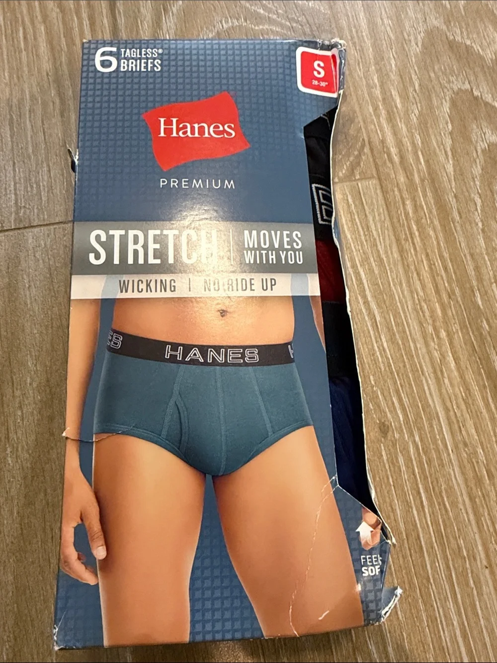 Hanes Men's Stretch Tagless Briefs - 6 Pack NIB Size S
